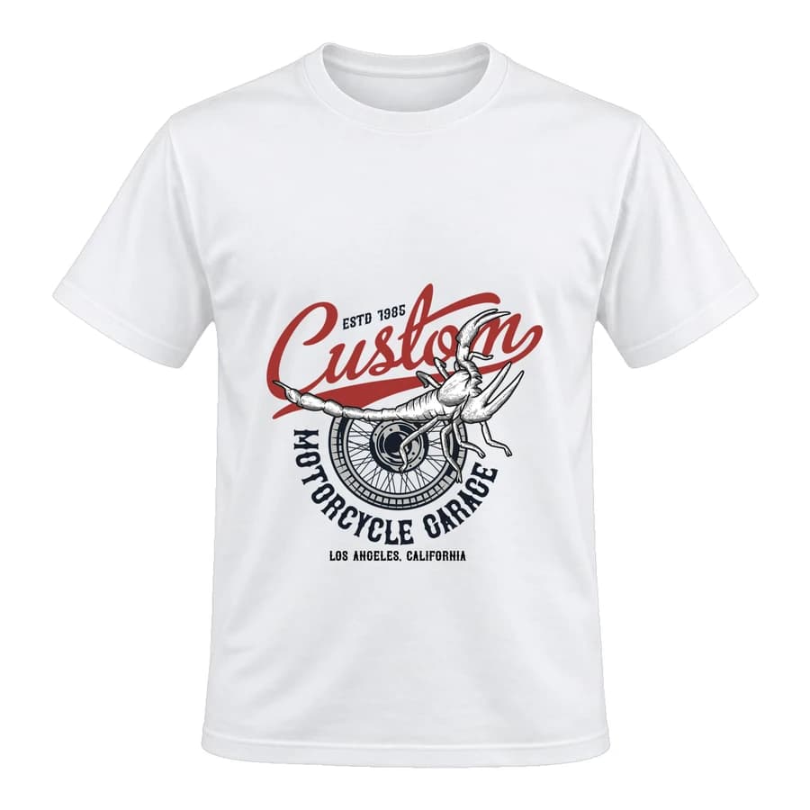 T-shirt — Scorpion · Encre urbaine — Devant — Blanc
